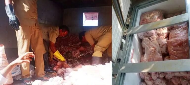 തമിഴ് നാട്ടിൽ നിന്നും എത്തിച്ച 400 കിലോ ചത്ത കോഴിയുടെ ഇറച്ചി പിടികൂടി