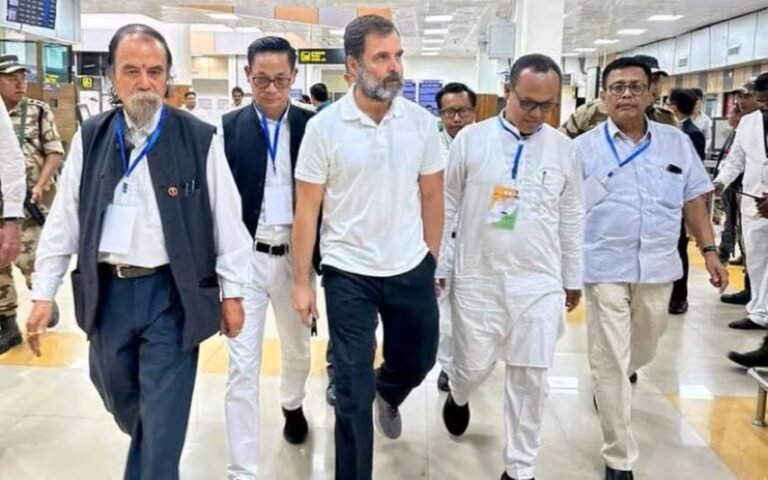 മണിപ്പൂരിൽ കലാപബാധിത പ്രദേശങ്ങൾ സന്ദർശിക്കാനെത്തിയ രാഹുൽ ഗാന്ധിയെ റോഡിൽ തടഞ്ഞു