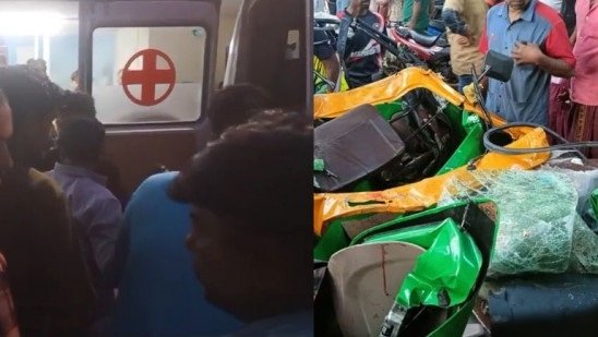 അമതിവേഗത്തിലെത്തിയ സ്കൂൾ ബസ് ഓട്ടോറിക്ഷ ഇടിച്ചു തകർത്തു 5 മരണം