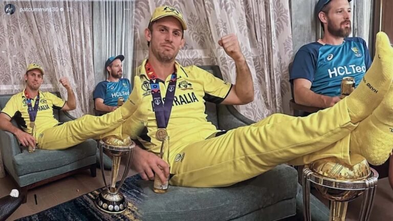 ജേതാവിന് ഷേക്ക് ഹാൻഡ് നൽകാതെ പ്രധാനമന്ത്രി മടങ്ങി, ട്രോഫിയിൽ കാൽ കയറ്റിവെച്ച് ഓസ്ട്രേലിയൻ ആഘോഷം